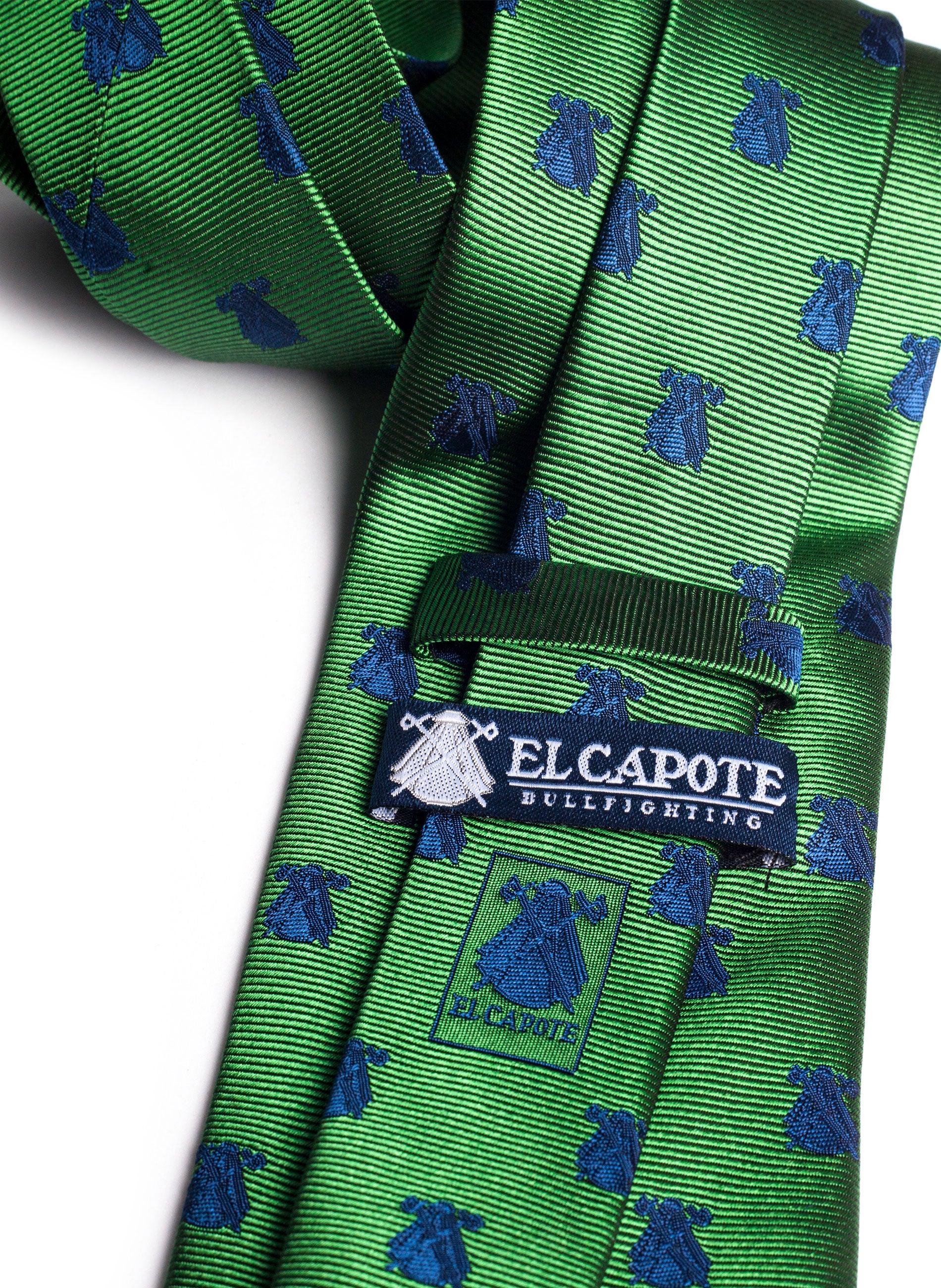 Navy Logos Green Tie – El Capote