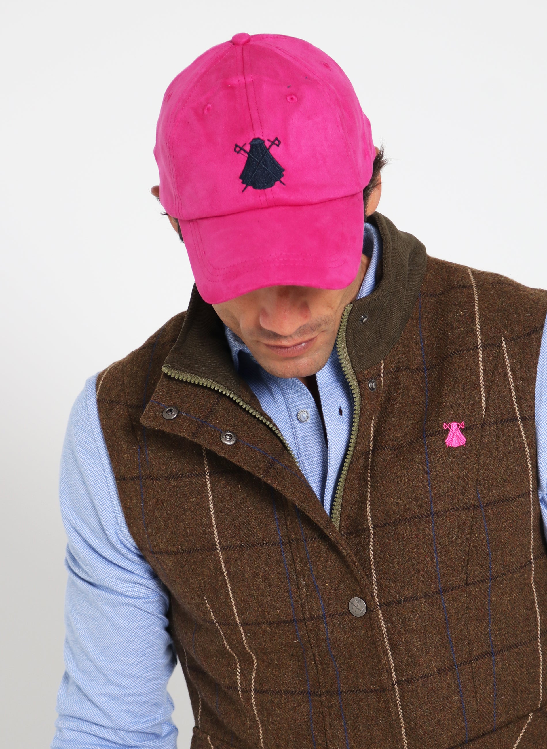 Pink Split Cap Capote Navy Blue Logo – El Capote