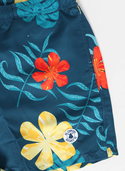 Men's Blue Indigo Flowers Swimsuit