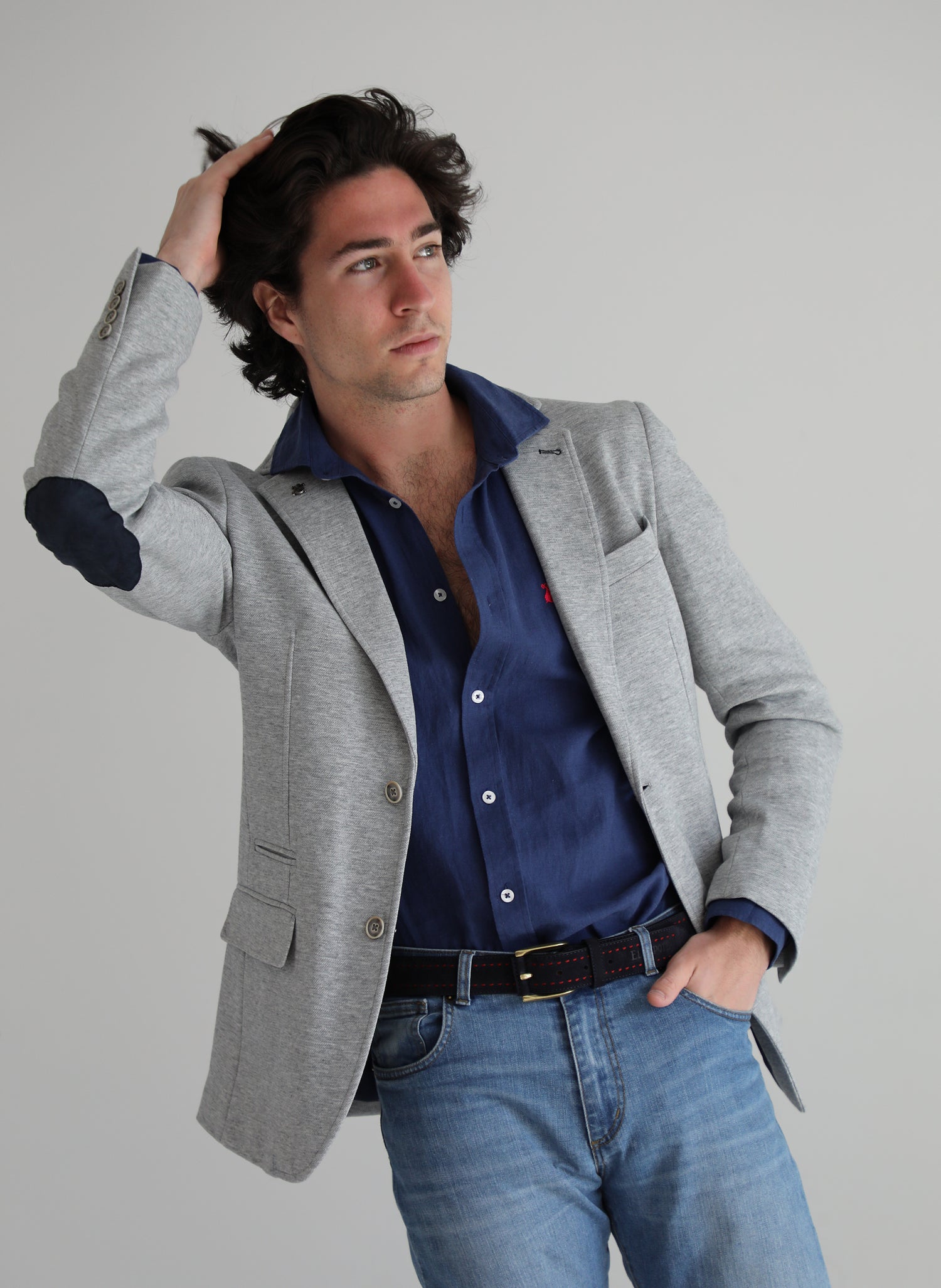 Americana Hombre Gris Azules Marino – Capote