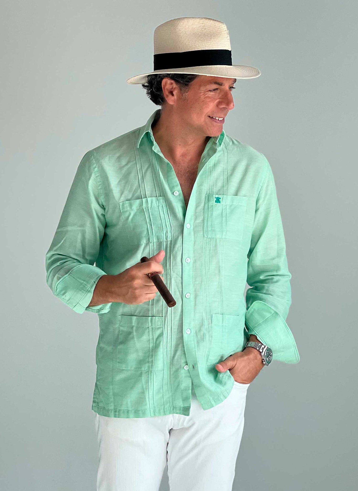 Camisa Guayabera Verde – El Capote