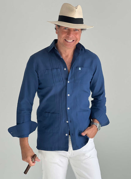 Camisa Guayabera Azul Hombre – El Capote