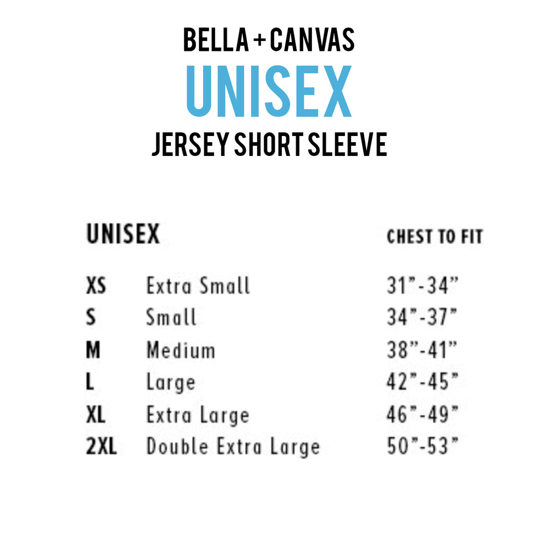 Unisex Bella Canvas Size Chart