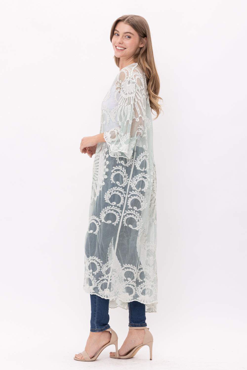 RAJ MELODY LACE DUSTER KIMONO | Raj Imports