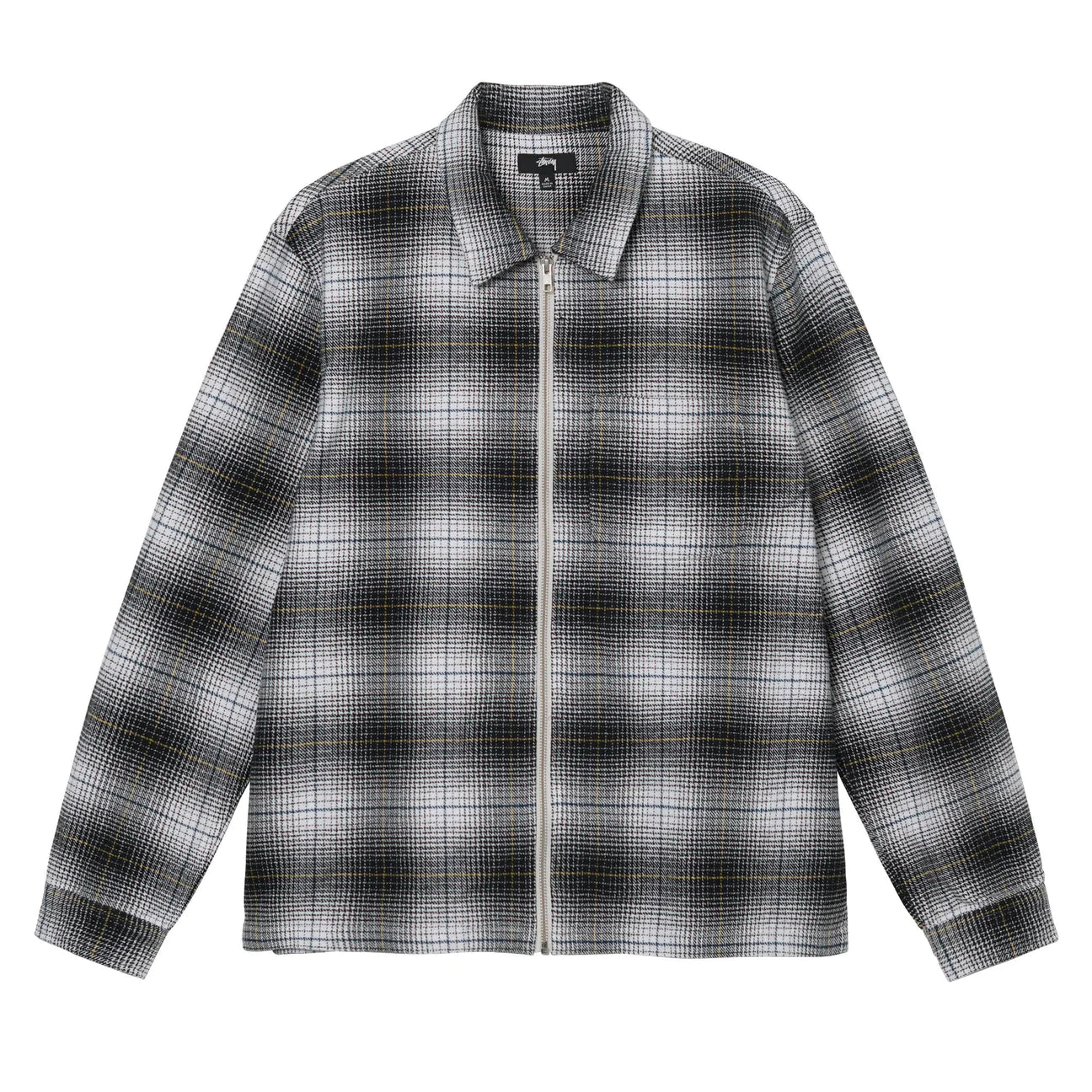 Unspoken | Stussy Paul Shadow Plaid Zip Shirt - Black