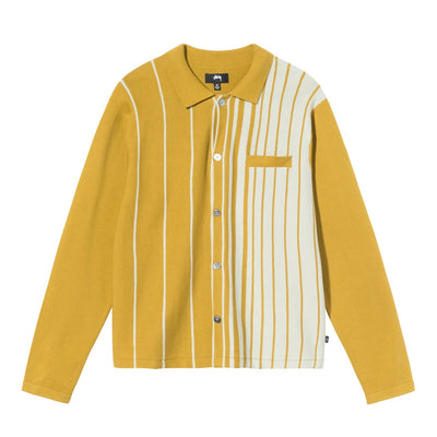 Striped Knit Shirt - Mustard