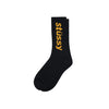 Helvetica Jacquard Crew Socks - Black / Yellow