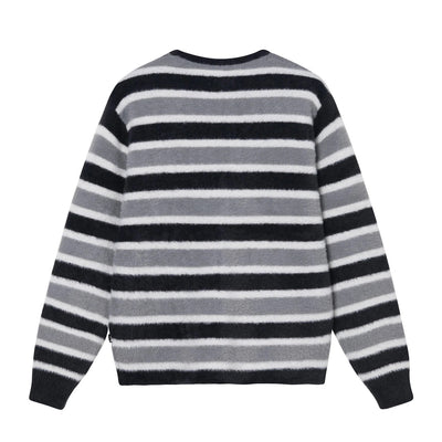 Horizontal Stripe Cardigan - Black