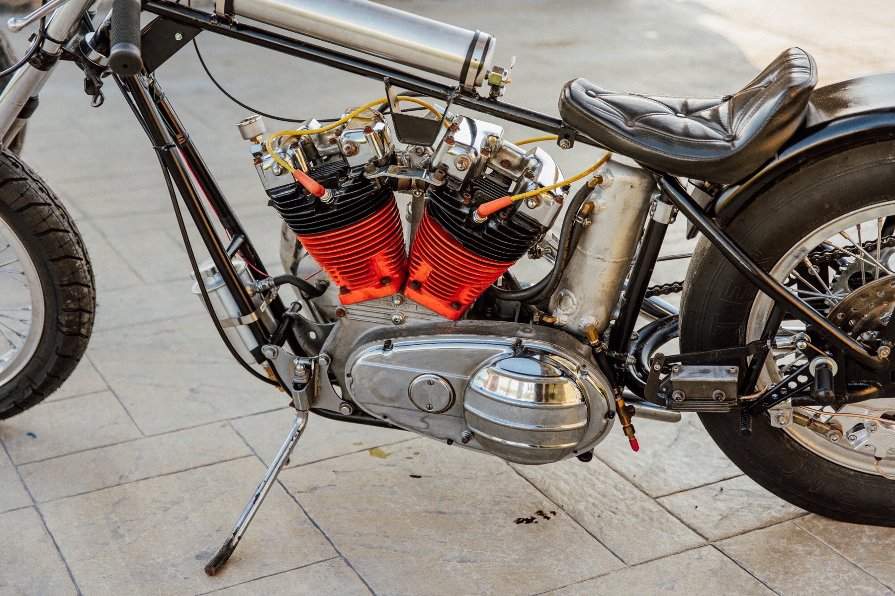 Skinner drag race motorcycles Harley ironhead triumph suzuki Pittsburgh Moto