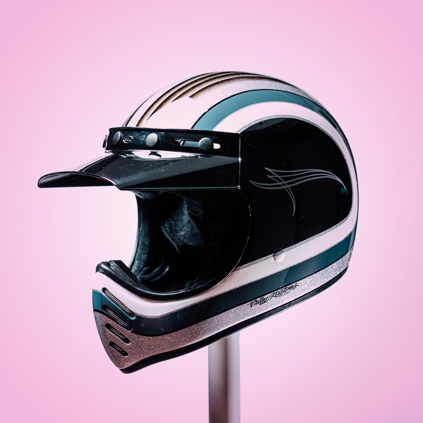 Trippy Ten helmet art show Pittsburgh Glory Daze motorcycle show Kurt Alexa Diserio Bell Helmets Gerad Poepke