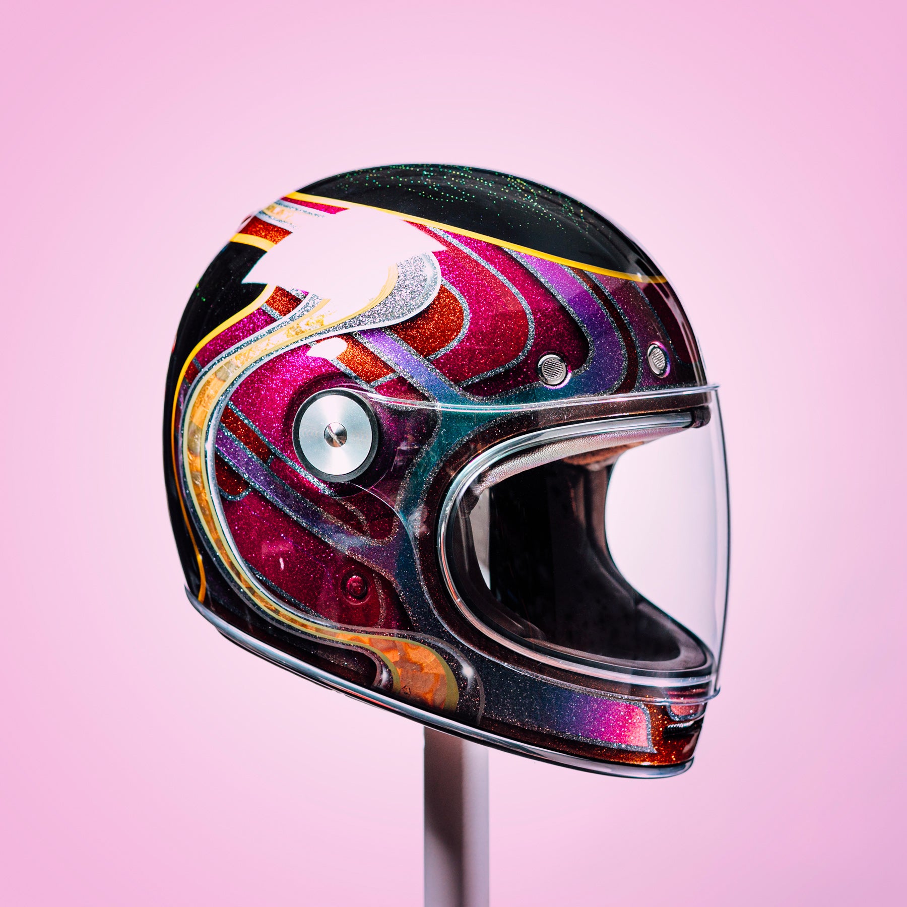 Trippy Ten helmet art show Pittsburgh Glory Daze motorcycle show Kurt Alexa Diserio Bell Helmets Andy Meeh