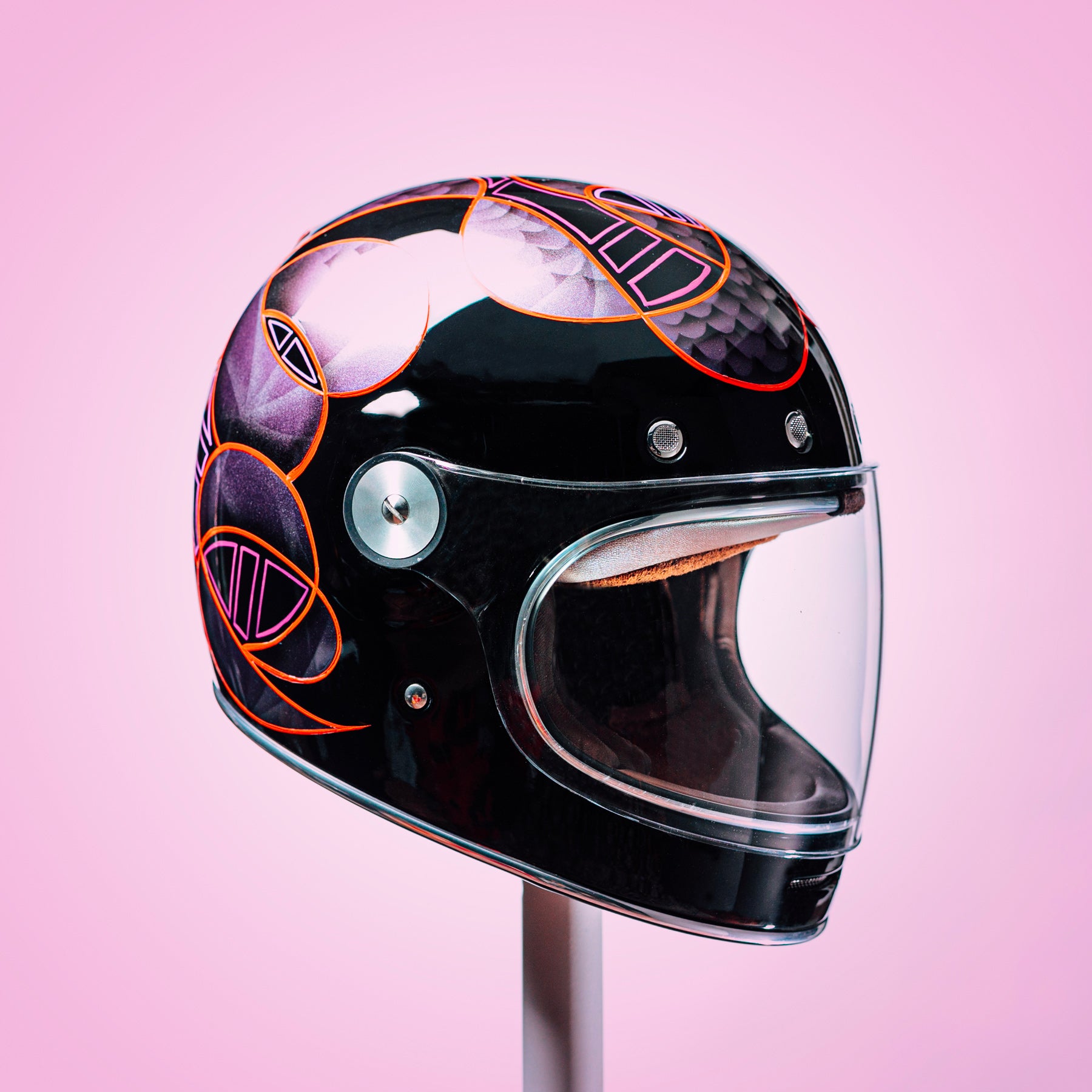 Trippy Ten helmet art show Pittsburgh Glory Daze motorcycle show Kurt Alexa Diserio Bell Helmets Phil Leonard Syrarium Studios