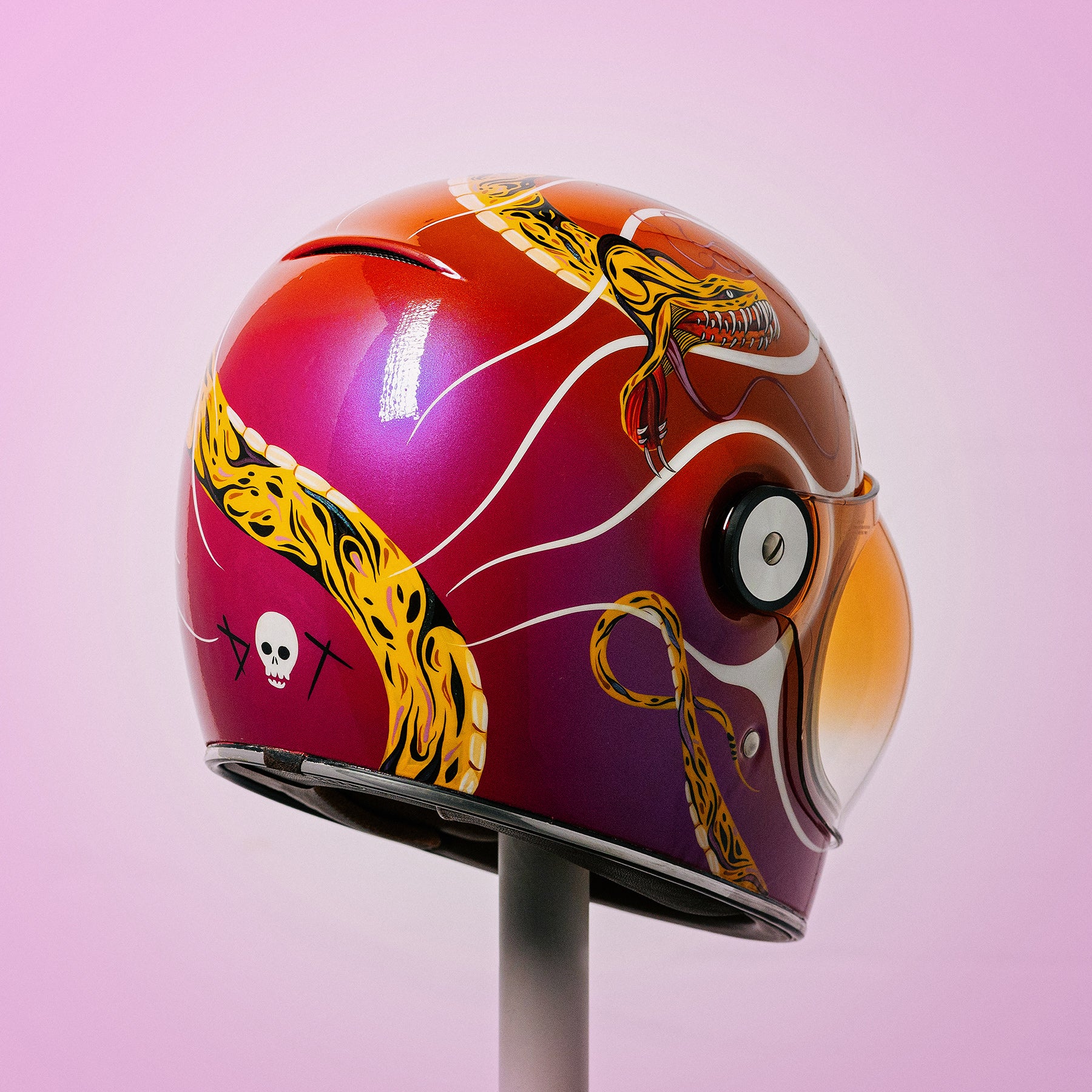 Trippy Ten helmet art show Pittsburgh Glory Daze motorcycle show Bell Helmets Jennie Coulson