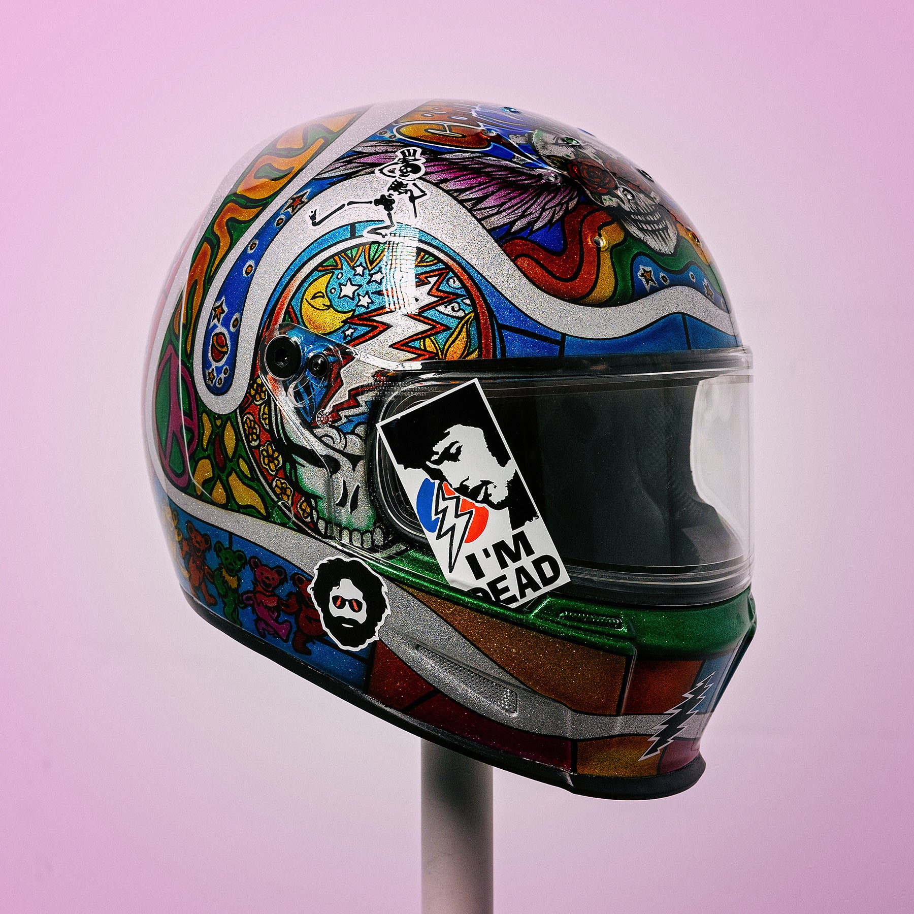 Trippy Ten helmet art show Pittsburgh Glory Daze motorcycle show Bell Helmets Paint Zoo Drummond