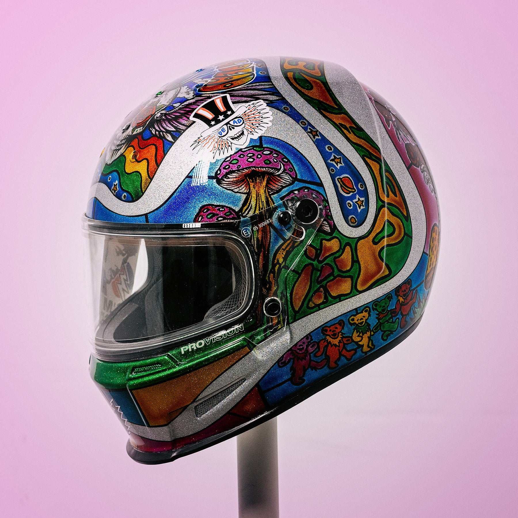 Trippy Ten helmet art show Pittsburgh Glory Daze motorcycle show Bell Helmets Paint Zoo Drummond