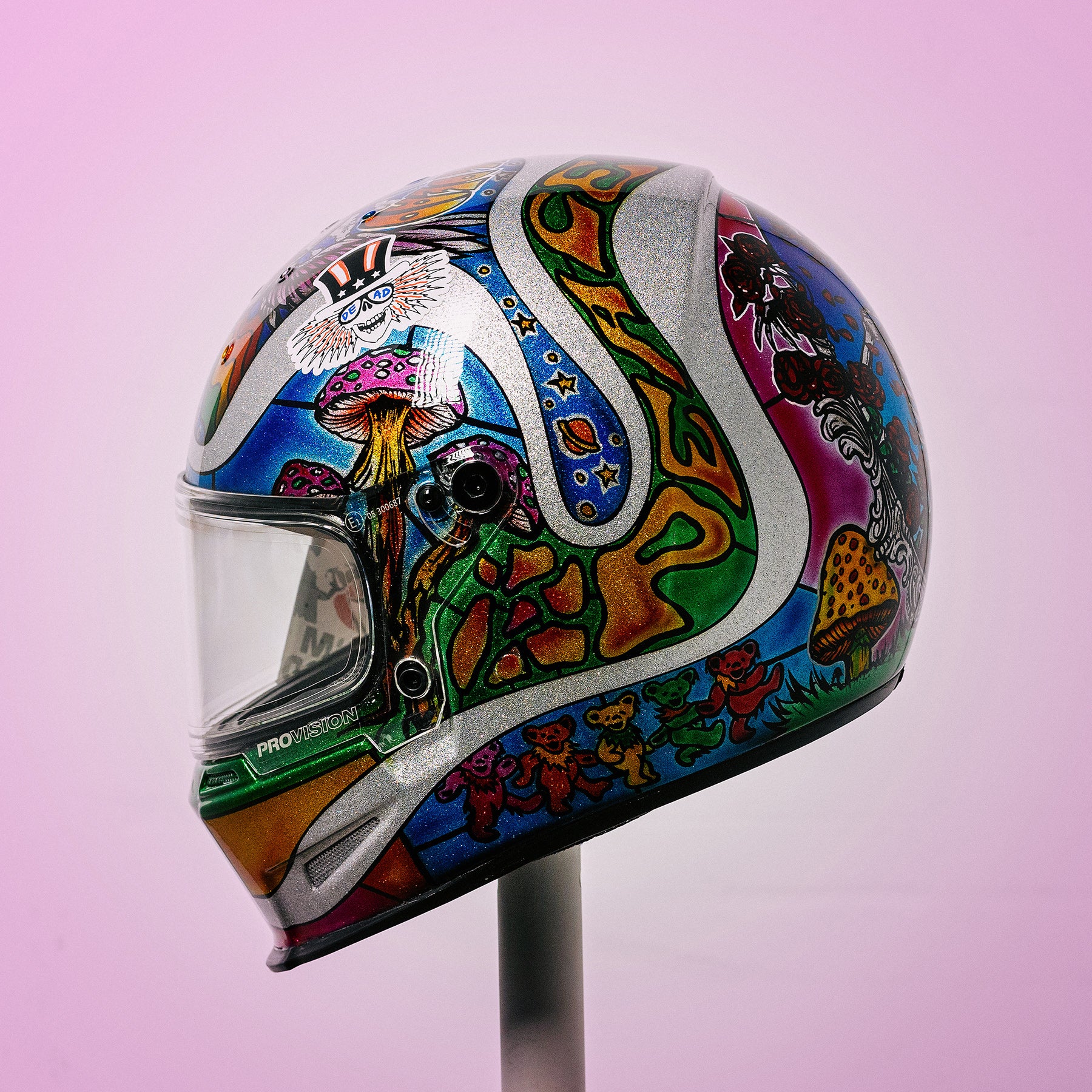 Trippy Ten helmet art show Pittsburgh Glory Daze motorcycle show Bell Helmets Paint Zoo Drummond