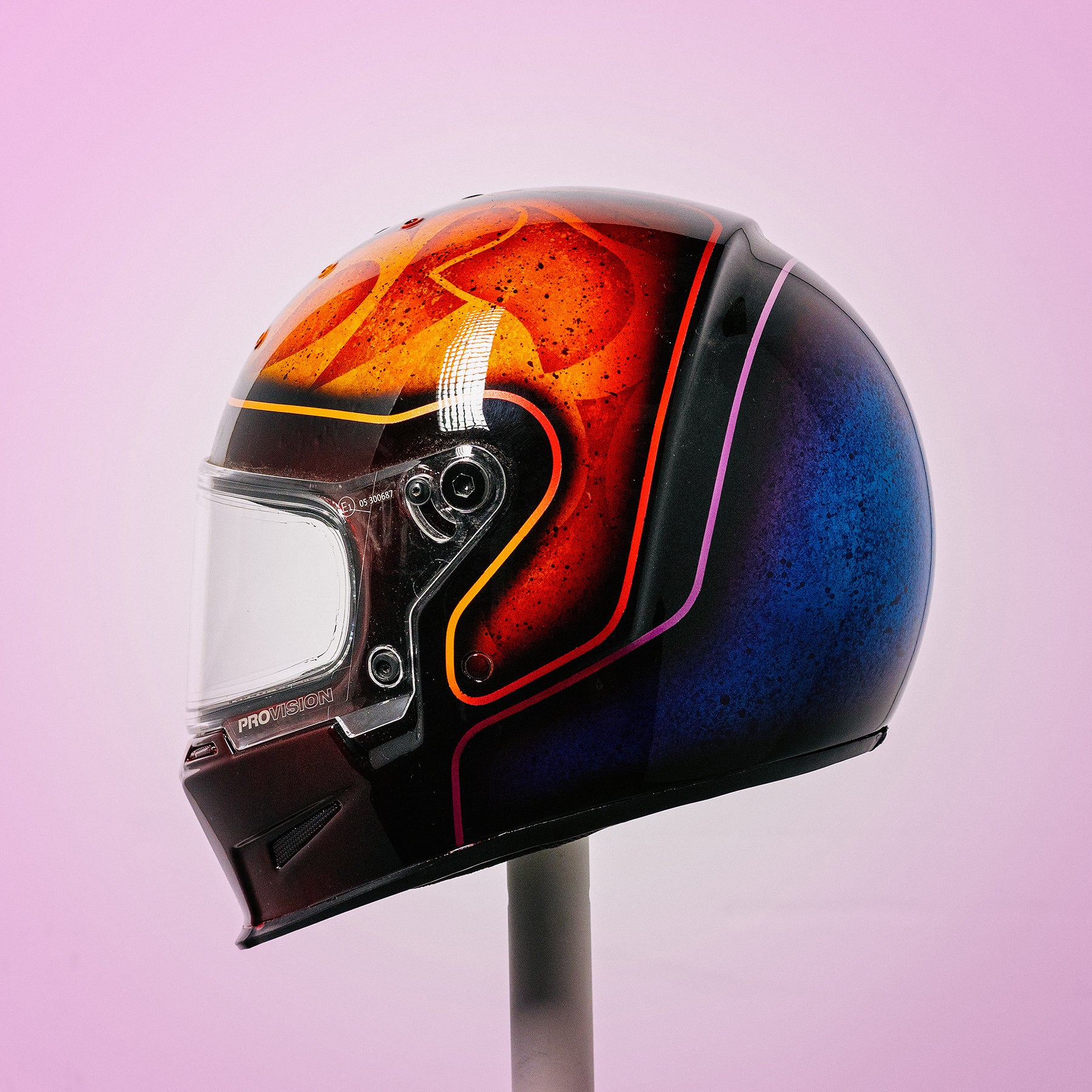 Trippy Ten helmet art show Pittsburgh Glory Daze motorcycle show Bell Helmets Barry Hooper