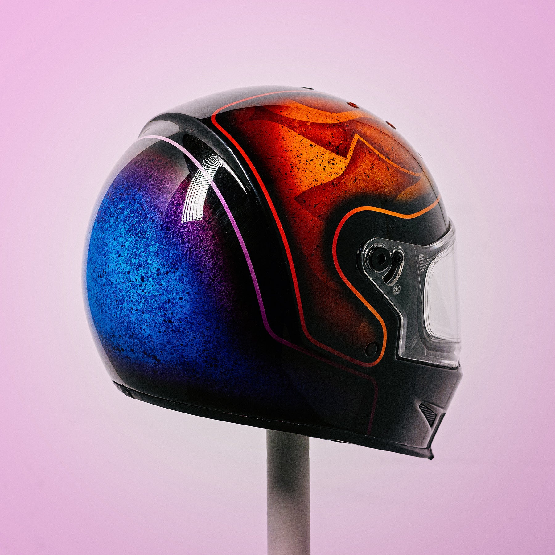 Trippy Ten helmet art show Pittsburgh Glory Daze motorcycle show Bell Helmets Barry Hooper