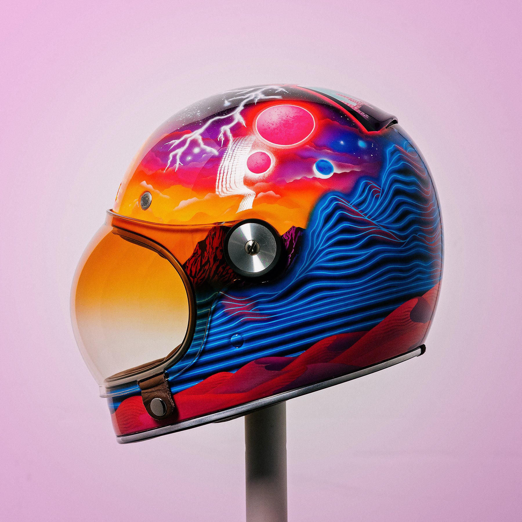 Trippy Ten helmet art show Pittsburgh Glory Daze motorcycle show Bell Helmets Jasmin Skulltits