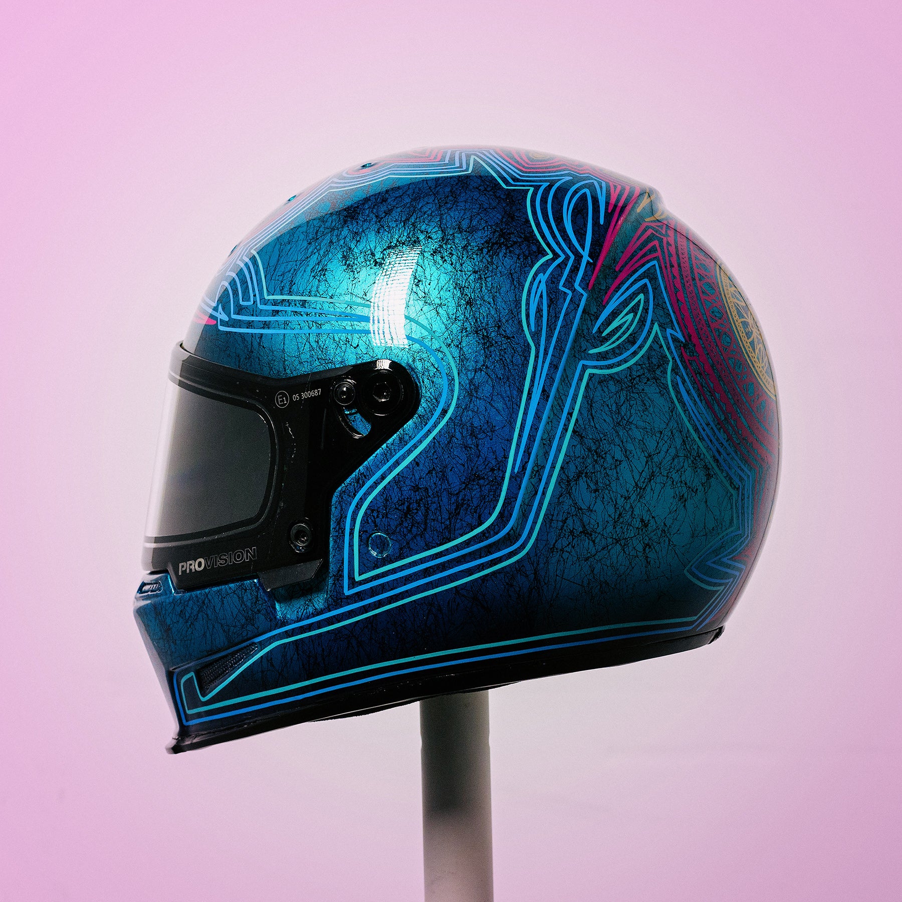Trippy Ten helmet art show Pittsburgh Glory Daze motorcycle show Bell Helmets Taylor Schultz Designz
