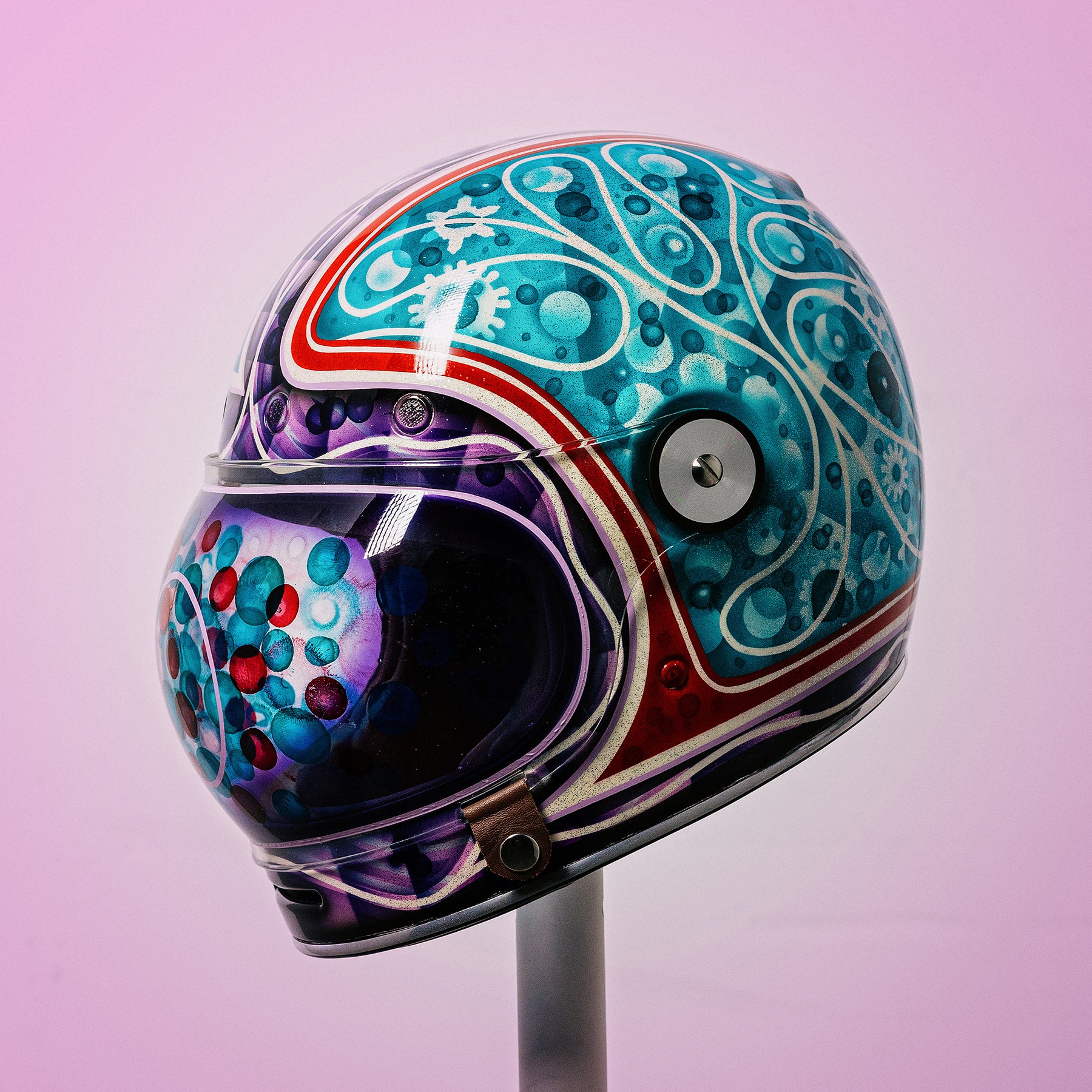 Trippy Ten helmet art show Pittsburgh Glory Daze motorcycle show Bell Helmets Skratch