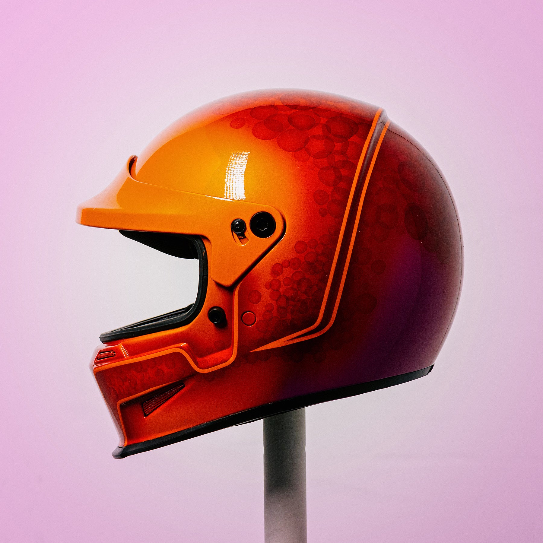 Trippy Ten helmet art show Pittsburgh Glory Daze motorcycle show Bell Helmets Peter Stovicek Quikcolor