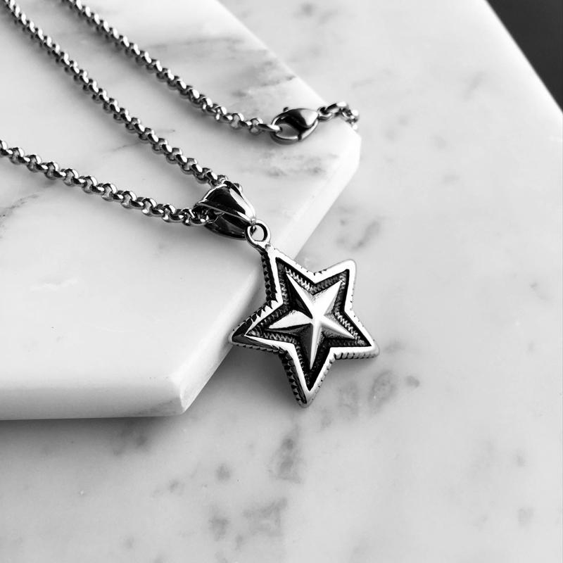 Titanium Star Pendant Necklace - Mr Peachy