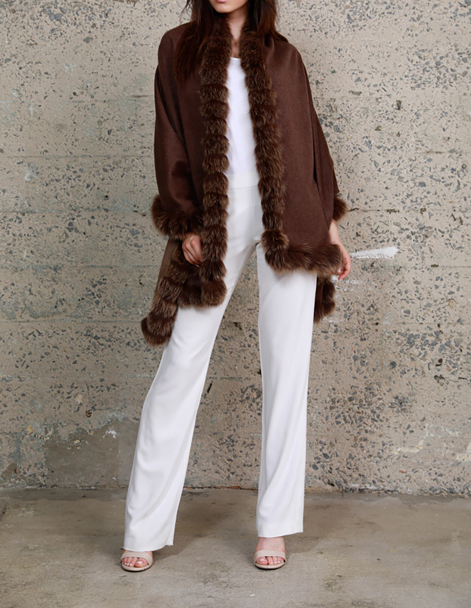 Cashmere Wrap with Fur Trim – Dolce Cabo