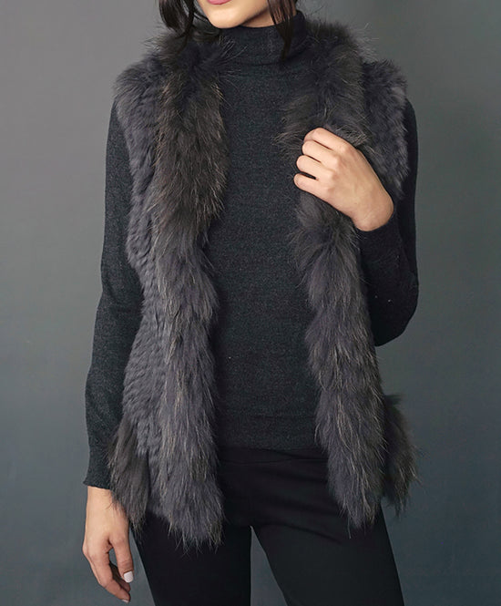 Haute hoodie rabbit fur vest – amandacarverdesigns