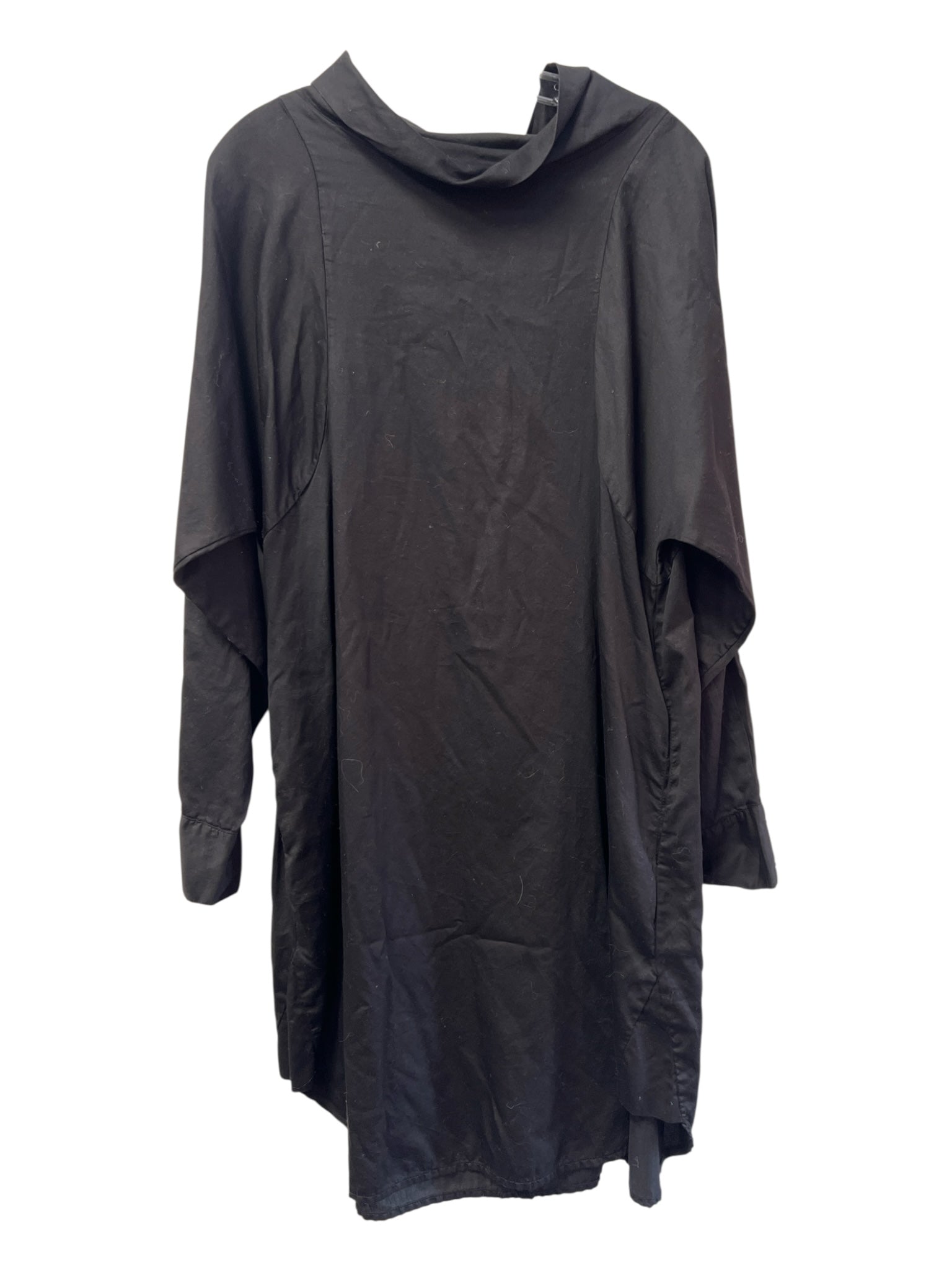 Stark X Size Est L Black No Fabric Tag Cowl Neck Long Sleeve pocket Dress
