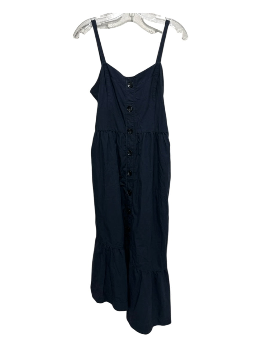Derek Lam 10 Crosby Size 4 Black Cotton Button Front Empire Waist Midi Dress