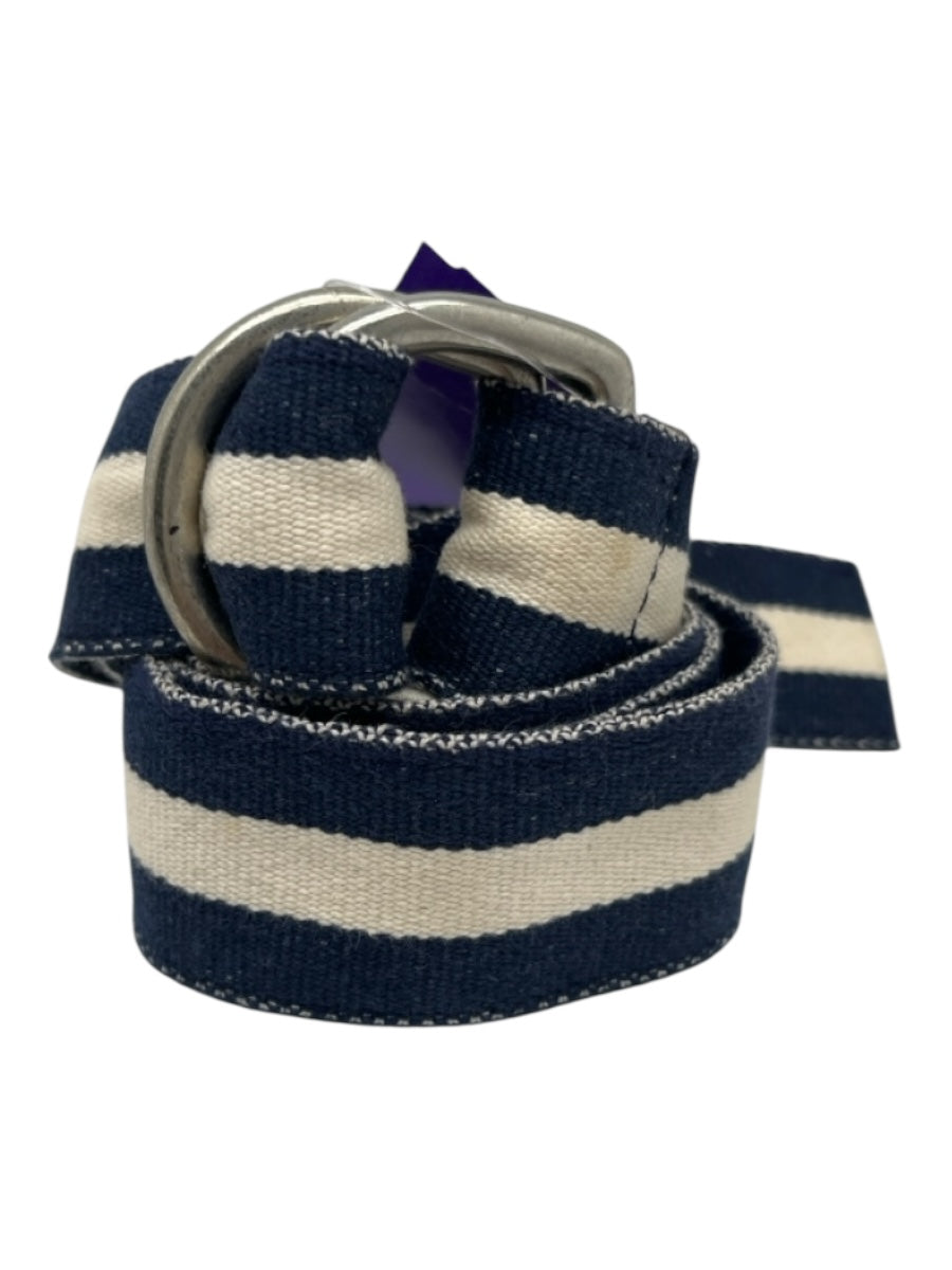 Polo Blue & White Canvas Striped Men's Belt
