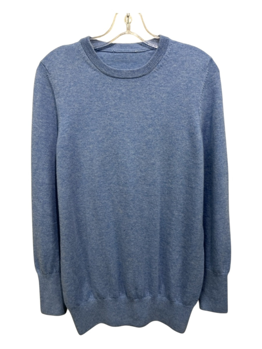 Ann Mashburn Size Large Light Blue No Fabric Tag Rib Knit Long Sleeve Sweater