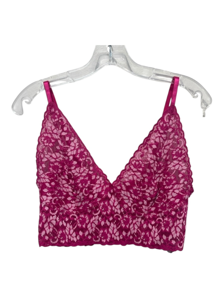 Hanky Panky Size L Hot pink Nylon & Rayon Adjustable straps Bralette Top