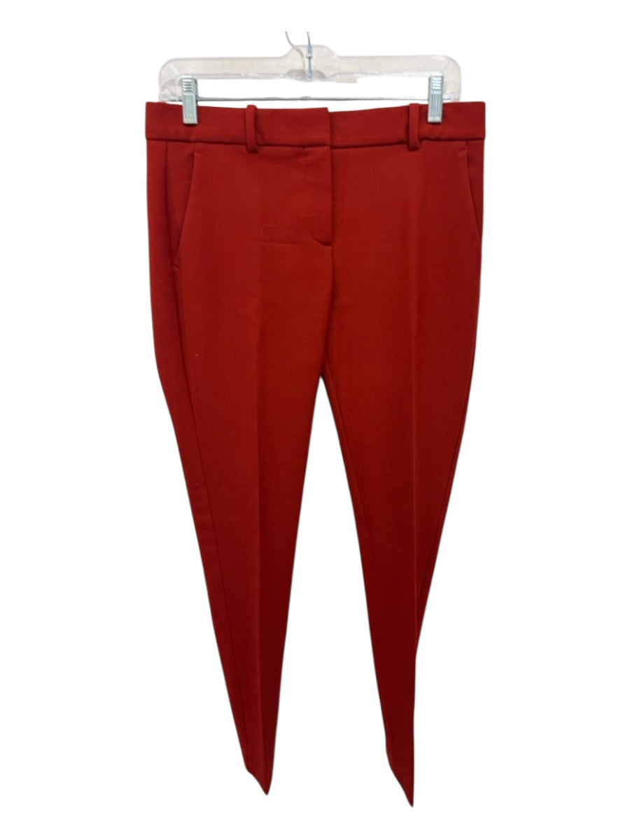Theory Size 4 Orange Wool Blend Zip Fly Mid Rise Slim Ankle Trouser Pants