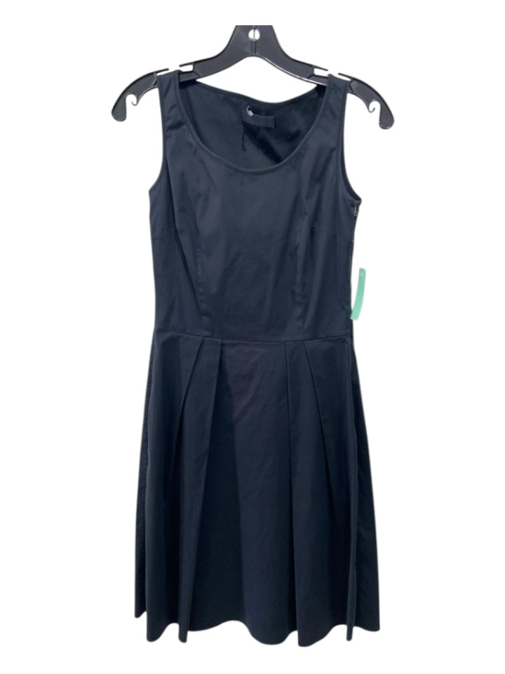 Prada Size EST 2 Black Cotton Blend Paneled Sleeveless Side Zip Mini Dress