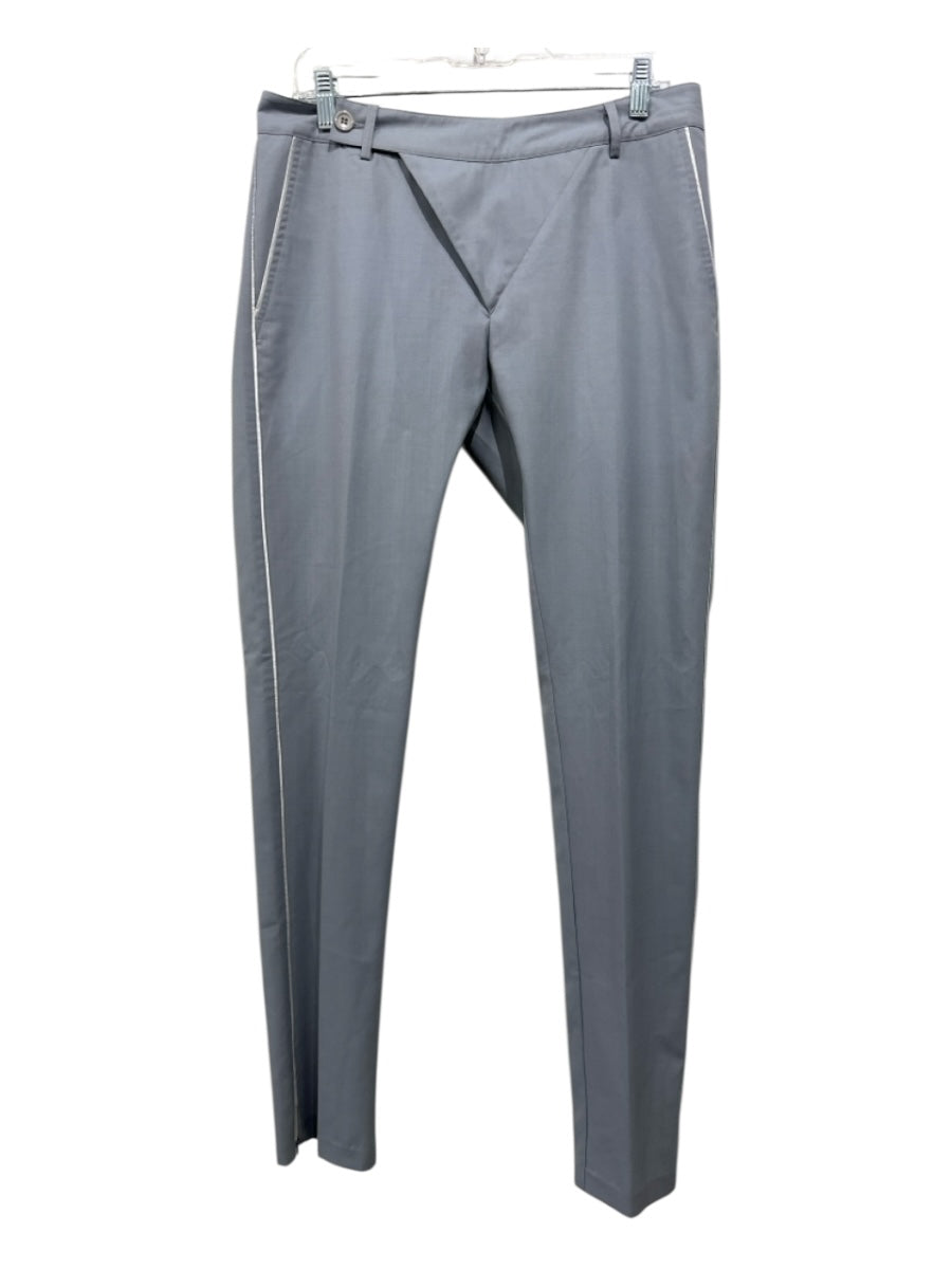 Unconditional Size L Gray Cotton Blend Solid Slim Men's Pants