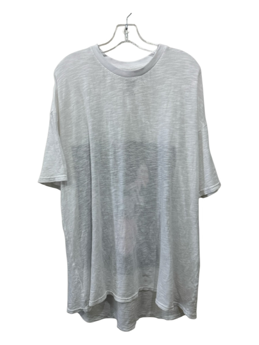 Boys Lie Size L White Cotton Abstract T shirt Crew Men's Short Sleeve