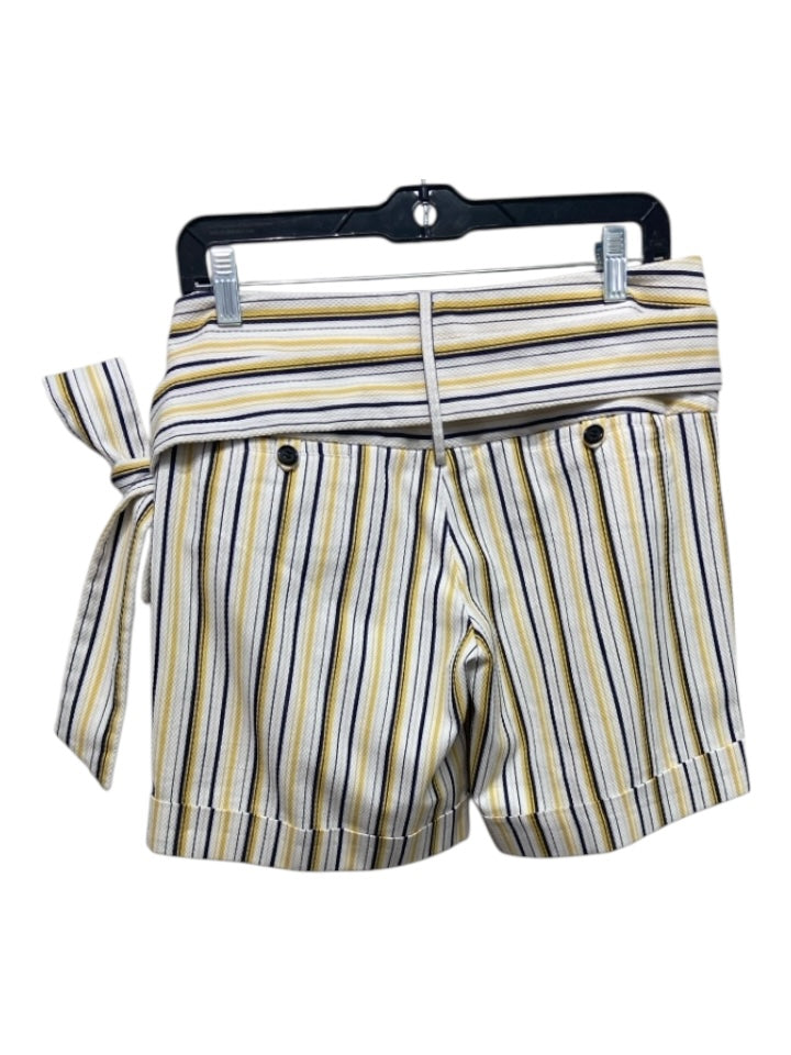 Alvin Valley Size 40 white, yellow, navy blue Cotton Blend Stripe Cuffed Shorts