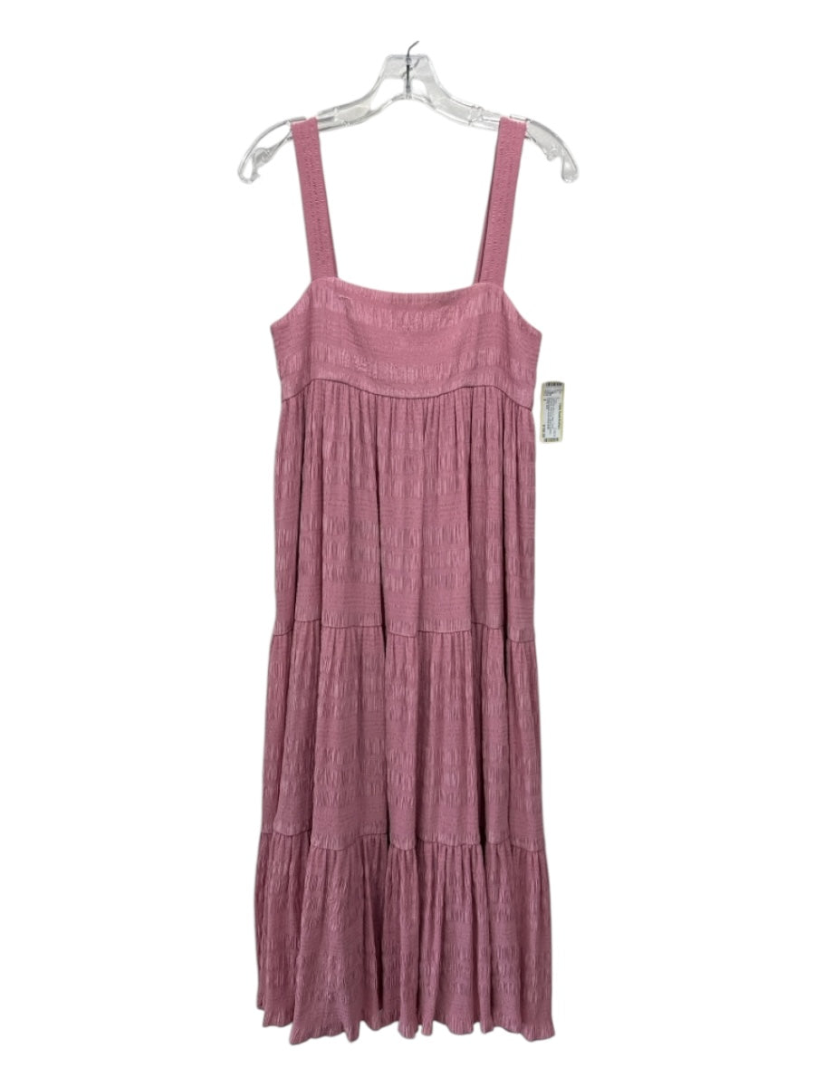 Hunter Bell Size S Light Pink Rayon & Nylon Tiered smocked Sleeveless Dress