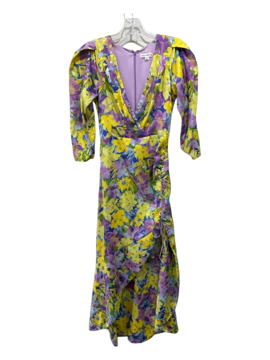 For Love & Lemons Size XS Purple, Yellow, Multi Polyester floral print Dress