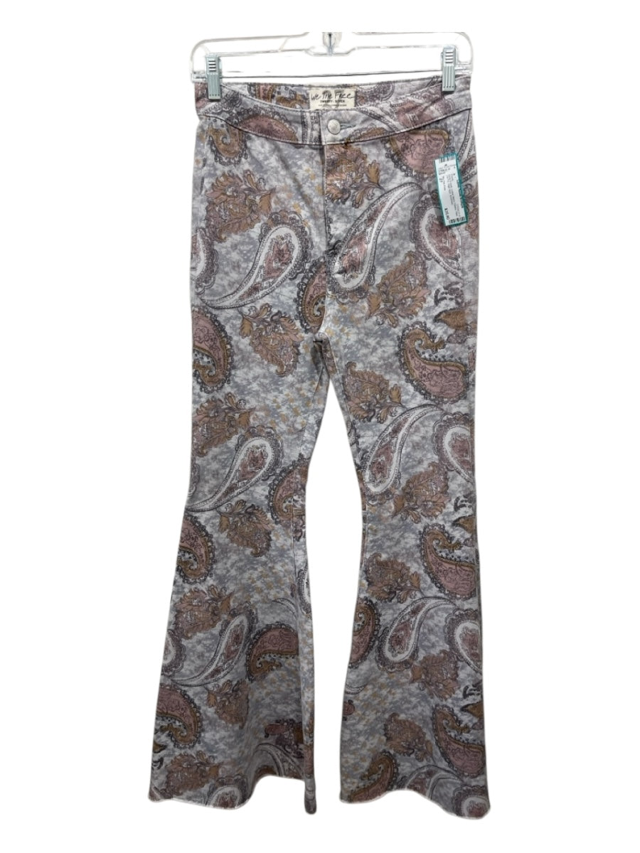 We The Free Size 27 Gray & multi Cotton Blend Paisley Flare Zip Fly Pants