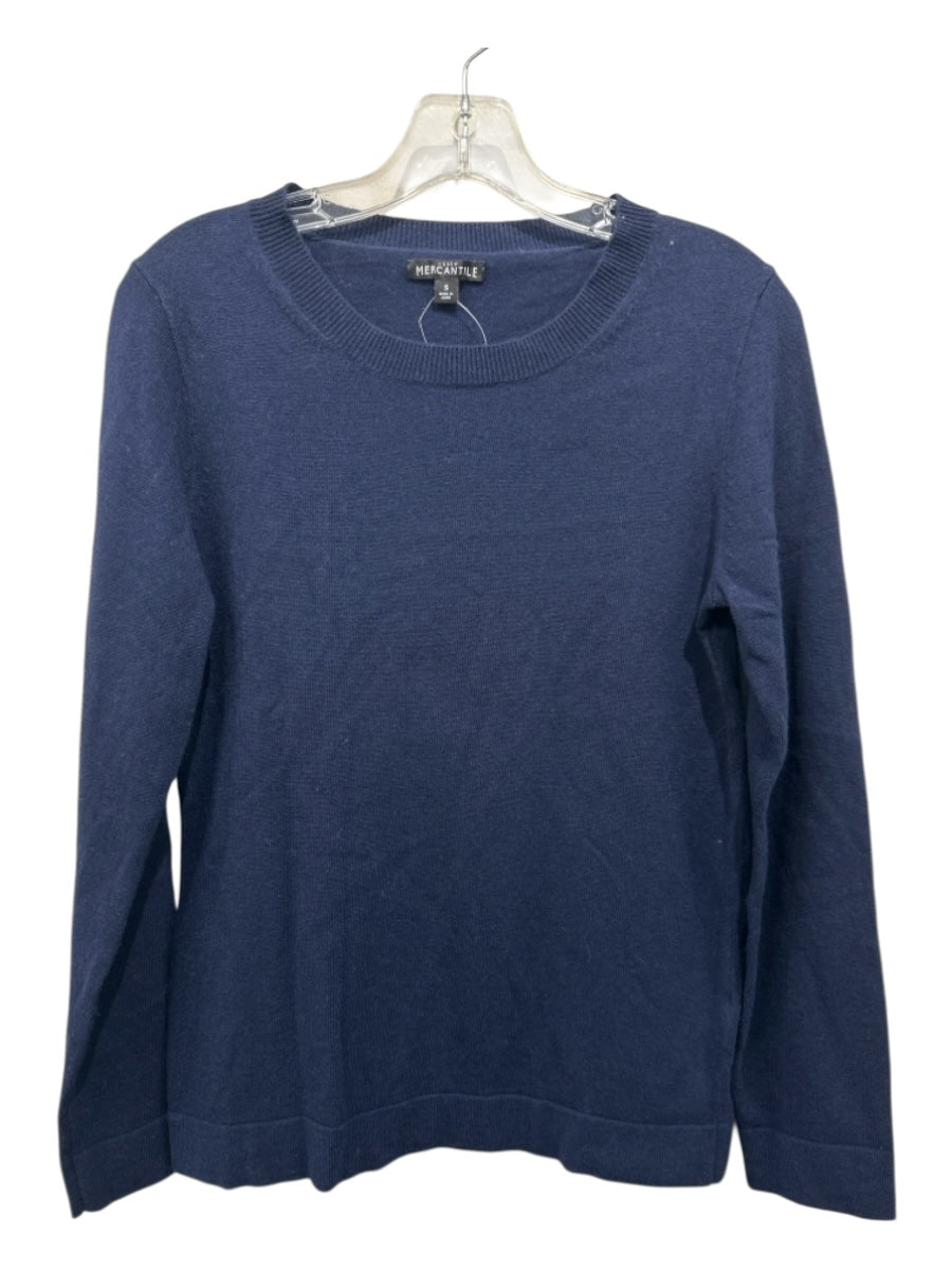 J Crew Mercantile Size S Navy Blue Cotton Blend Long Sleeve Solid Sweater