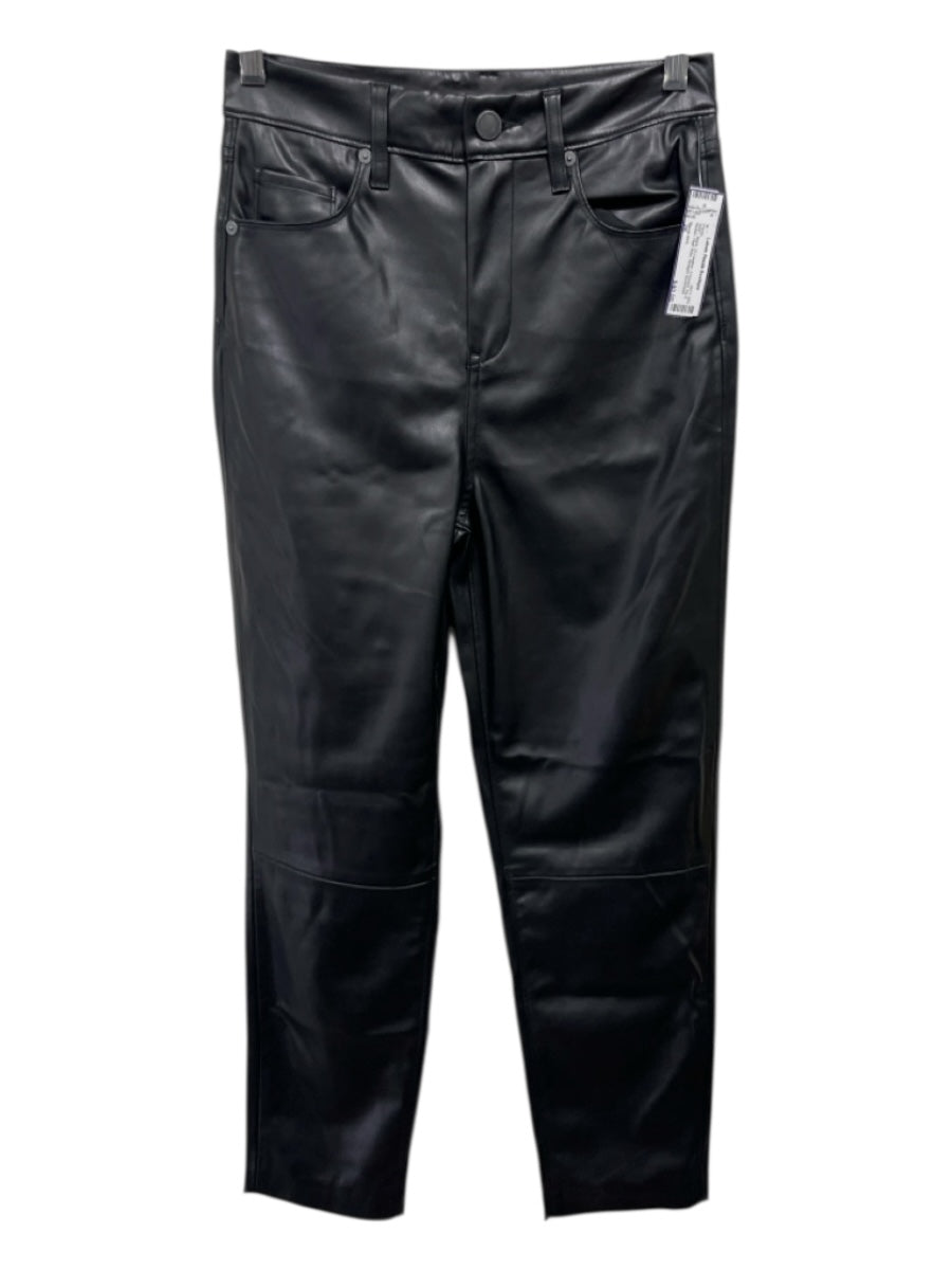 Blank NYC Size 26 Black PU leather 5 Pocket Zip & Button High Rise Pants