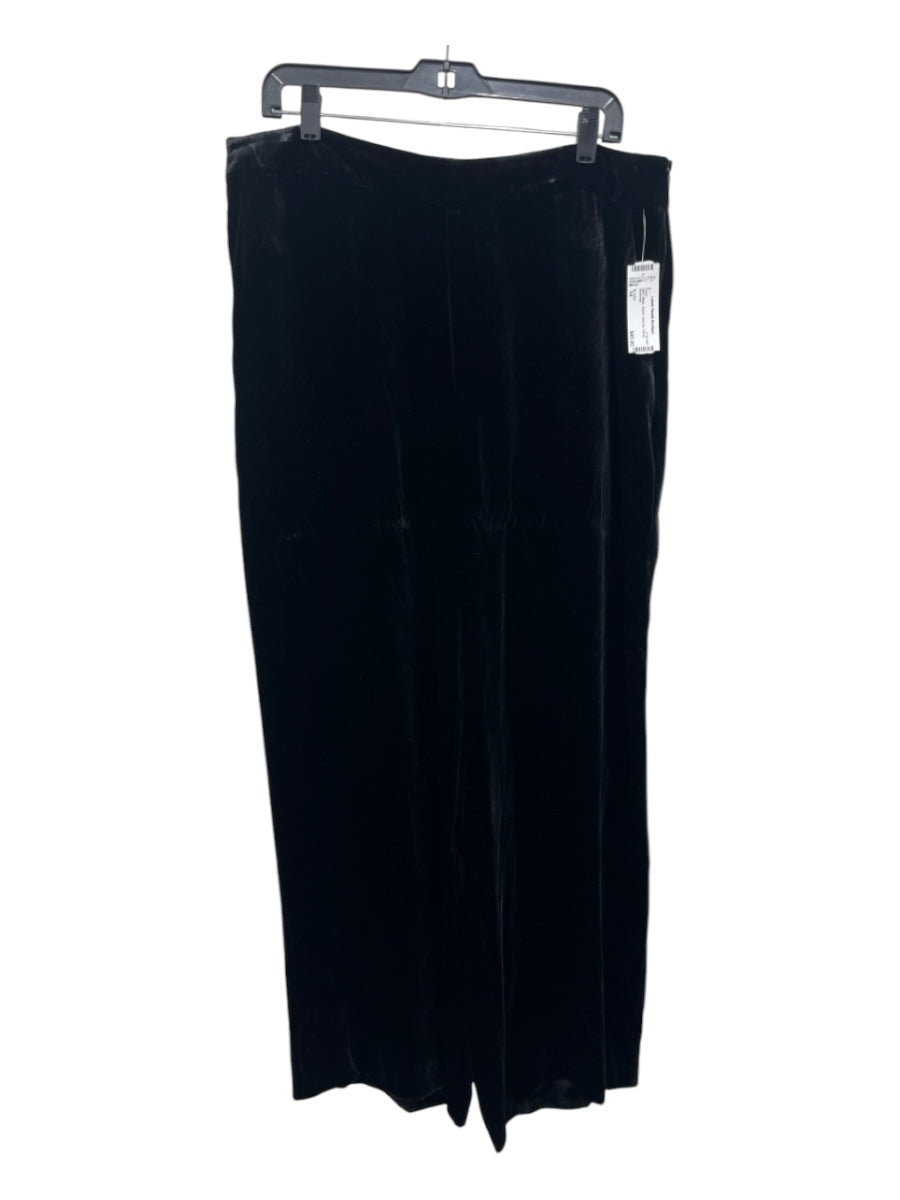 St John Size 14 Black Rayon Side Zip Velvet Pants