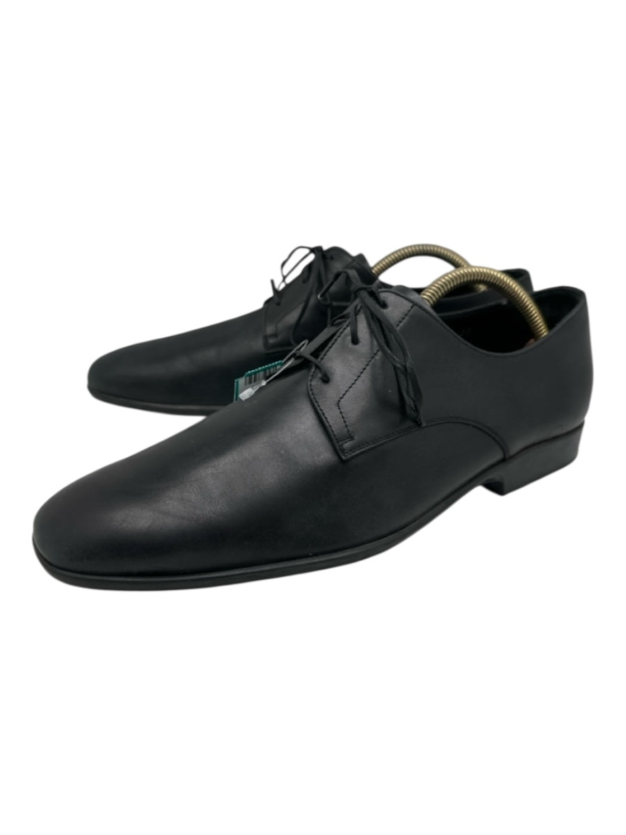 Ferragamo Shoe Size 8.5EE Black Leather Solid Dress Men's Shoes
