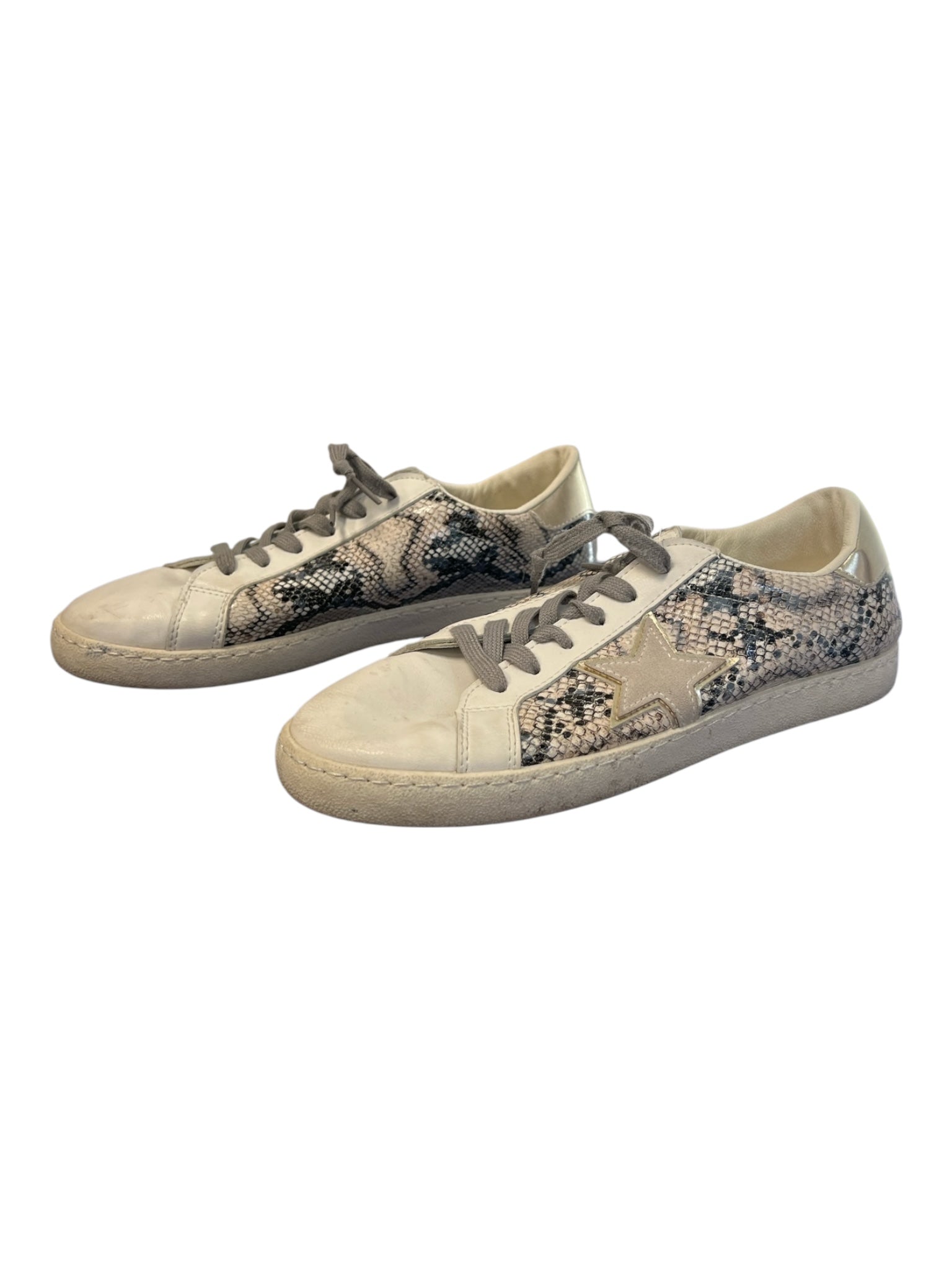 Vintage Havana Shoe Size 9.5 Grey Leather Reptile Print Star Lace Up Shoes