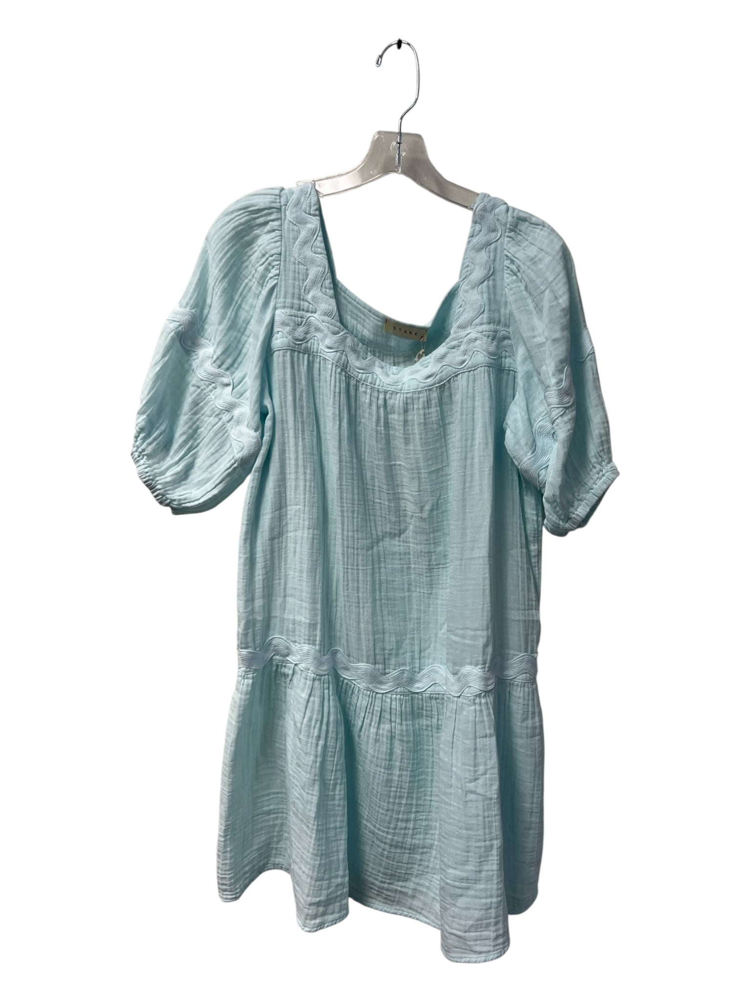 Stark X Size S Blue Cotton Short Sleeve Knee Length Squiggle Dress