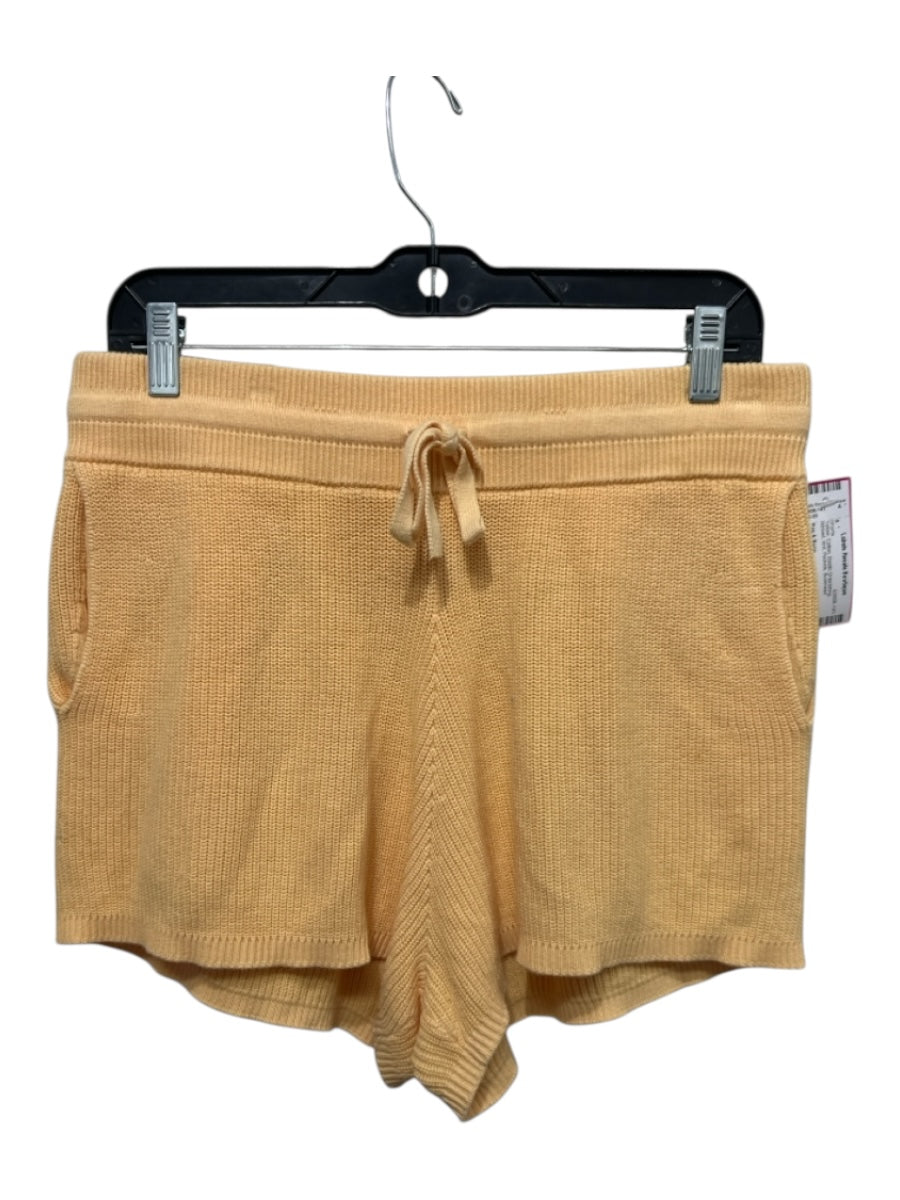 Rag & Bone Size Large Yellow Cotton Elastic Drawstring Ribbed Knit Shorts