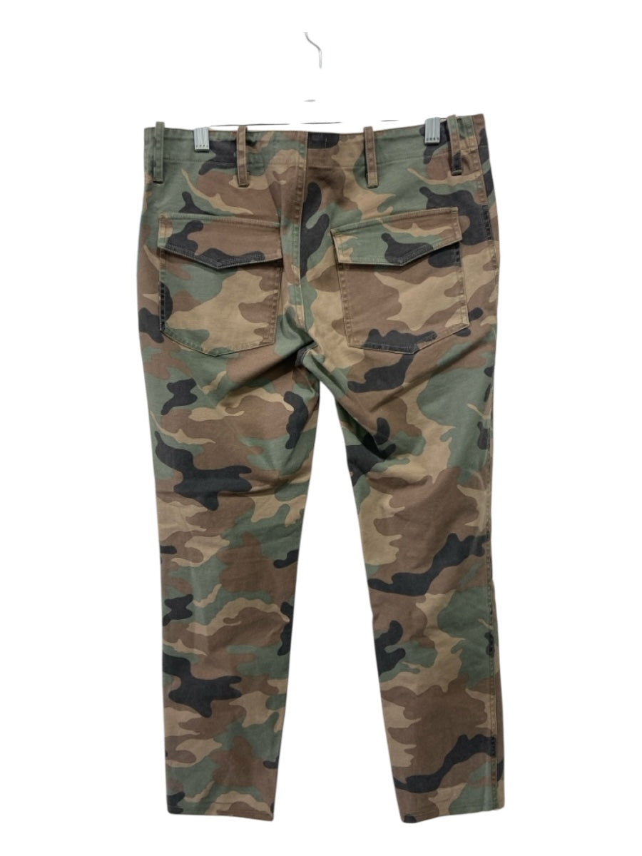 Nili Lotan Size 2 Olive, Brown & Black Cotton Patch Pocket Camo Zip & Hook Pants